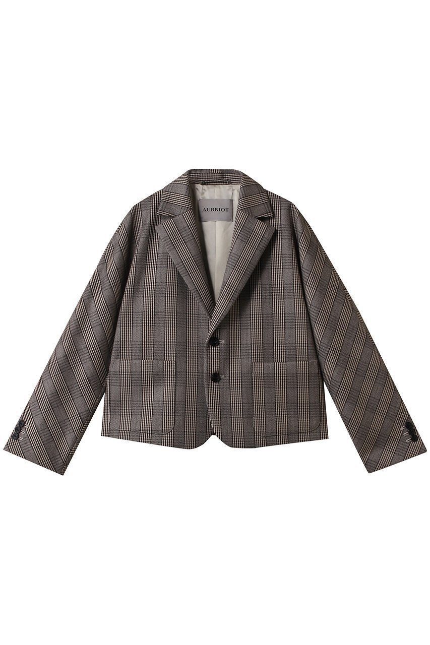 【オブリオ/AUBRIOT】のチェックジャケット インテリア・キッズ・メンズ・レディースファッション・服の通販 founy(ファウニー) 　ファッション　Fashion　レディースファッション　Fashion for Women　アウター　Coat / Outerwear Collection　レディースジャケット・軽アウター　Jackets　イタリア　Italy　クラシック　Classic, Timeless Style　コンパクト　Compact, Small Size　ジャケット　Jacket, Outerwear　チェック　Check, Plaid, Tartan　フォルム　Silhouette, Form　ボックス　Boxy, Box Shape　ライトベージュ|ID: prp329100004891762 ipo3291000000036565007