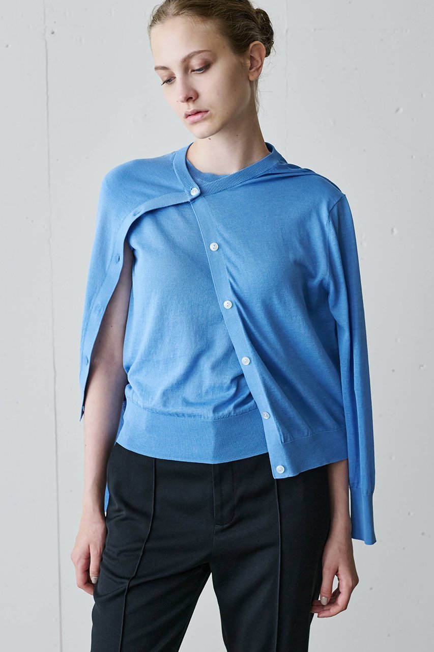 【ジェイドット/j.】の綿シルクニットクルーカーディガン 人気、トレンドファッション・服の通販 founy(ファニー) 　ファッション　Fashion　レディースファッション　Fashion for Women　トップス・カットソー　Cut & Sew Tops　ニット　Knit Tops & Sweaters　カーディガン・羽織り　Layered Style Cardigans　カーディガン　Cardigan, Knitwear　シルク　Silk, 100% Silk　ベーシック　Basic, Essential　エレガント 上品　Elegant　other-7|ID: prp329100004891772 ipo3291000000036565093