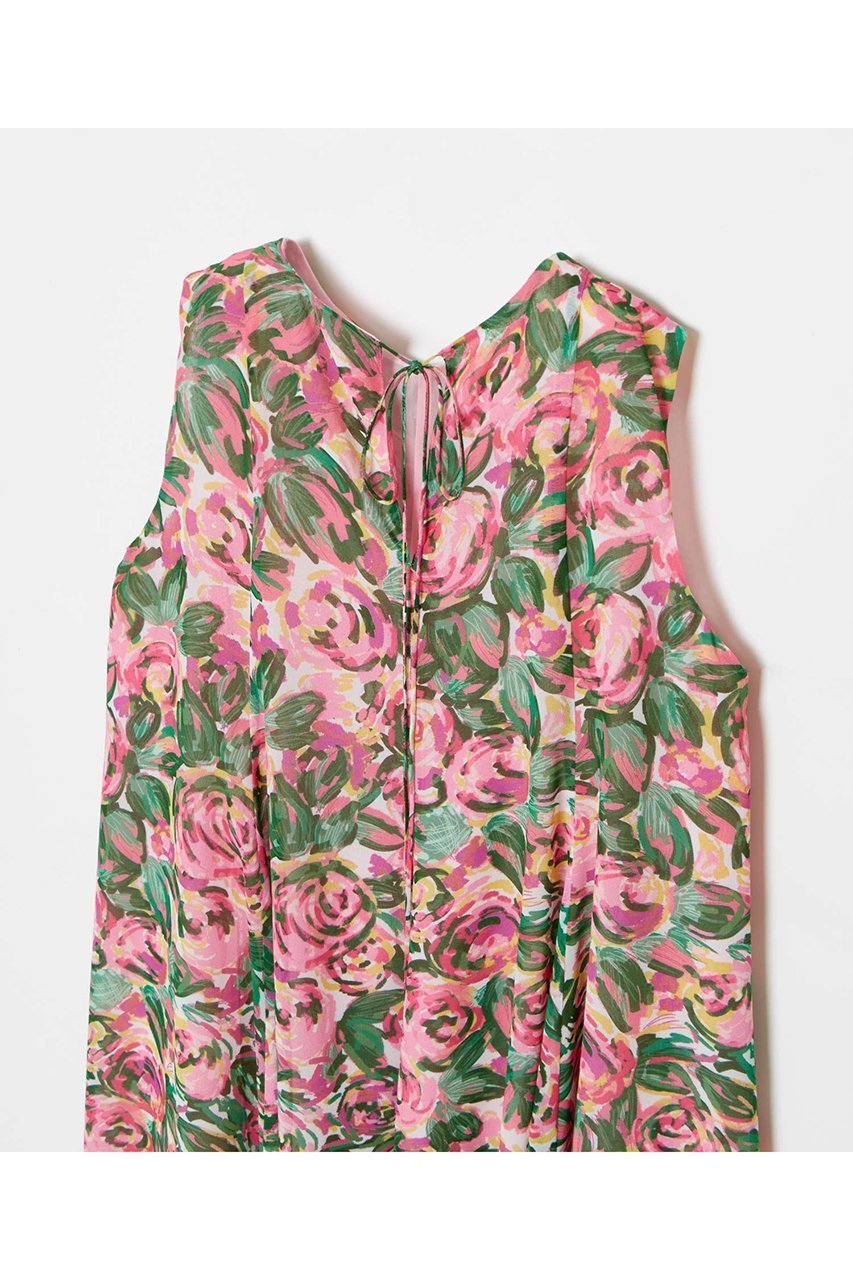 【アルアバイル/allureville】の【LOULOU WILLOUGHBY】SPRINTEXフラワープリントノースリワンピース 人気、トレンドファッション・服の通販 founy(ファニー) 　ファッション　Fashion　レディースファッション　Fashion for Women　ワンピース　Dresses　チュニック　Tunic Tops & Dresses　イタリア　Italy　シフォン　Chiffon, Lightweight Fabric　ジョーゼット　Georgette, Semi-Sheer Fabric　チュニック　Tunic, Long Top　トレンド　Trend, Trending Now　フラワー　Flower, Floral　モチーフ　Motif, Design Theme　other-4|ID: prp329100004891811 ipo3291000000036565451