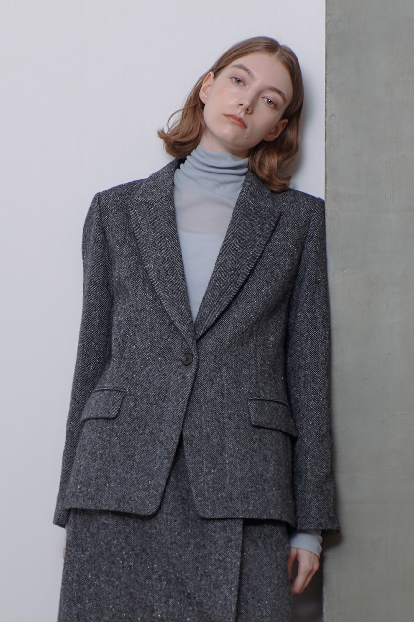 【アルアバイル/allureville】のヘリンボンツイードテーラードジャケット 人気、トレンドファッション・服の通販 founy(ファニー) 　ファッション　Fashion　レディースファッション　Fashion for Women　アウター　Coat / Outerwear Collection　レディースジャケット・軽アウター　Jackets　テーラードジャケット / 通勤・きれいめスタイル　Tailored Jackets & Blazers　おすすめ　Recommended / Our Picks　ウォーム　Warm Fabric　ジャケット　Jacket, Outerwear　マニッシュ　Mannish, Boyish　ヴィンテージ　Vintage Style　other-2|ID: prp329100004891818 ipo3291000000036565541