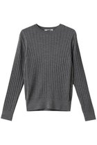 【スローン/SLOANE】の18Gワイドリブ エクストラファインメリノウール×シルク クルーネック ニットトップス グレー|ID: prp329100004891852 ipo3291000000036565852