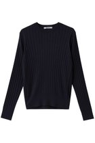 【スローン/SLOANE】の18Gワイドリブ エクストラファインメリノウール×シルク クルーネック ニットトップス ネイビー|ID: prp329100004891852 ipo3291000000036565854
