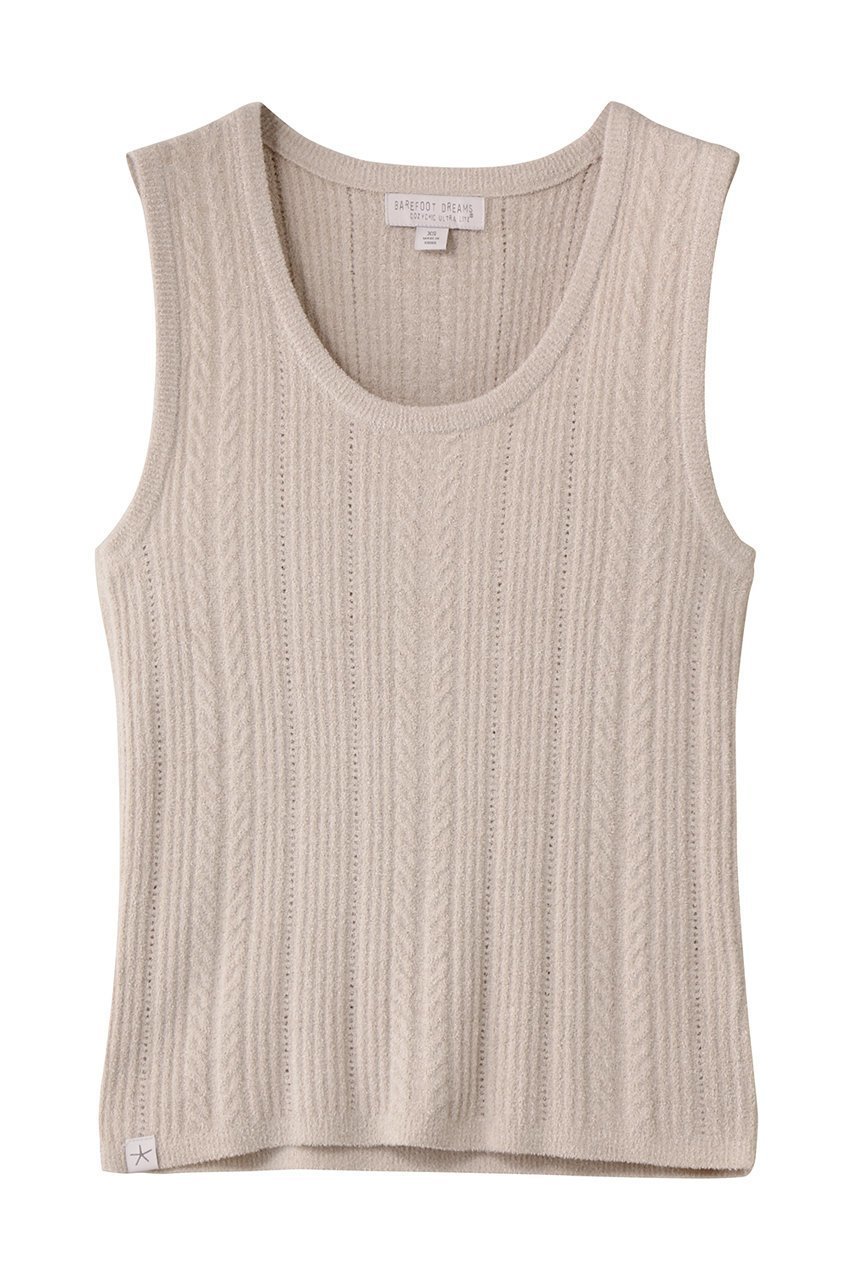 【ベアフット ドリームズ/BAREFOOT DREAMS】のコージーシックウルトラライト ケーブル ニット タンクトップ インテリア・キッズ・メンズ・レディースファッション・服の通販 founy(ファニー) 　ファッション　Fashion　レディースファッション　Fashion for Women　トップス・カットソー　Cut & Sew Tops　ニット　Knit Tops & Sweaters　カジュアルプルオーバー・ニットトップス　Pullovers & Knit Tops / Casual Pullovers　タンク　Tank Top, Sleeveless Top　バランス　Balance, Style Balance　フェミニン　Feminine, Girly　アイボリー|ID: prp329100004891891 ipo3291000000036566193