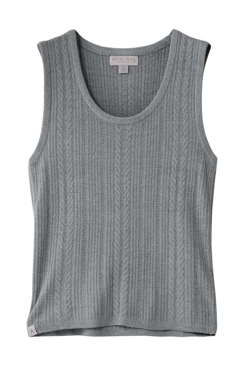 【ベアフット ドリームズ/BAREFOOT DREAMS】のコージーシックウルトラライト ケーブル ニット タンクトップ インテリア・キッズ・メンズ・レディースファッション・服の通販 founy(ファニー) 　ファッション　Fashion　レディースファッション　Fashion for Women　トップス・カットソー　Cut & Sew Tops　ニット　Knit Tops & Sweaters　カジュアルプルオーバー・ニットトップス　Pullovers & Knit Tops / Casual Pullovers　タンク　Tank Top, Sleeveless Top　バランス　Balance, Style Balance　フェミニン　Feminine, Girly　ダークブルー|ID: prp329100004891891 ipo3291000000036566194