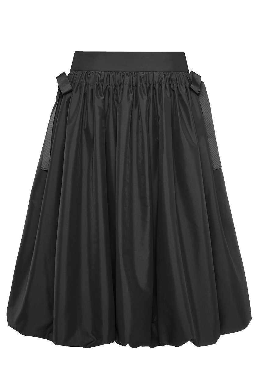 【デイジーリン/DAISY LIN】のSkirt “Tulip Ribbon” インテリア・キッズ・メンズ・レディースファッション・服の通販 founy(ファウニー) 　ファッション　Fashion　レディースファッション　Fashion for Women　スカート　Skirts　ギャザー　Gathered, Ruffled　ストレッチ　Stretch, Stretchy Fabric　タフタ　Taffeta, Structured Fabric　バイアス　Bias, Diagonal Cut　バルーン　Balloon, Balloon Silhouette　リボン　Ribbon, Bow　夏　Summer　秋　Autumn　軽量　Lightweight, Ultra Light　ブラックブラック|ID: prp329100004891907 ipo3291000000036566325