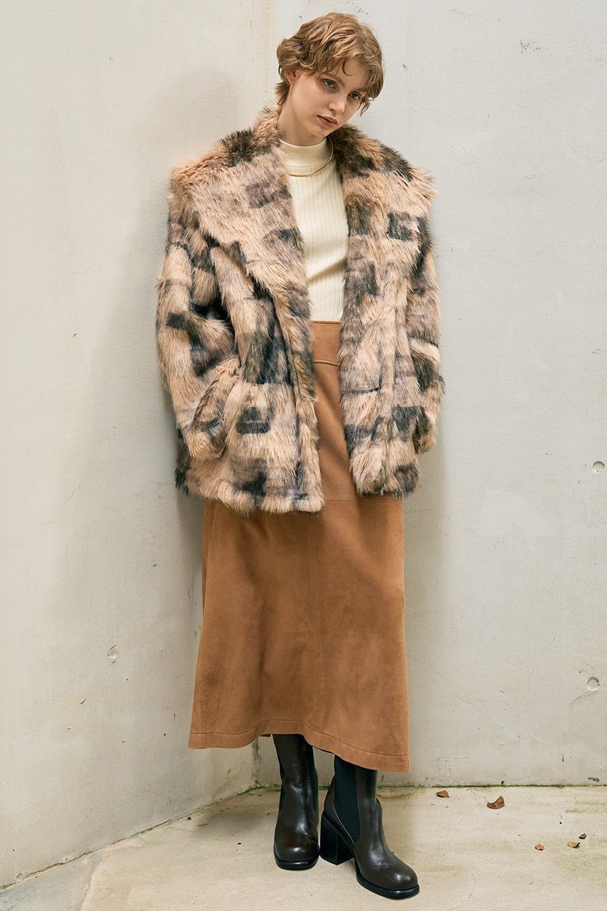 【デザイン ワークス/DESIGN WORKS】の【BEAUVET】リッチフェクファージャケットコート 人気、トレンドファッション・服の通販 founy(ファニー) 　ファッション　Fashion　レディースファッション　Fashion for Women　アウター　Coat / Outerwear Collection　コート・ロングコート・ピーコート　Long Coats, Peacoats & More　レディースジャケット・軽アウター　Jackets　ショート　Short, Short Length　ショール　Shawl, Wrap　ジャケット　Jacket, Outerwear　ダウン　Down, Puffer　チェック　Check, Plaid, Tartan　デニム　Denim, Jeans Material　ドレス　Dress, One-Piece　フェイクファー　Faux Fur, Imitation Fur　プリント　Print, Printed Pattern　モダン　Modern, Contemporary　リラックス　Relax, Relaxed Fit　other-8|ID: prp329100004891914 ipo3291000000036566393