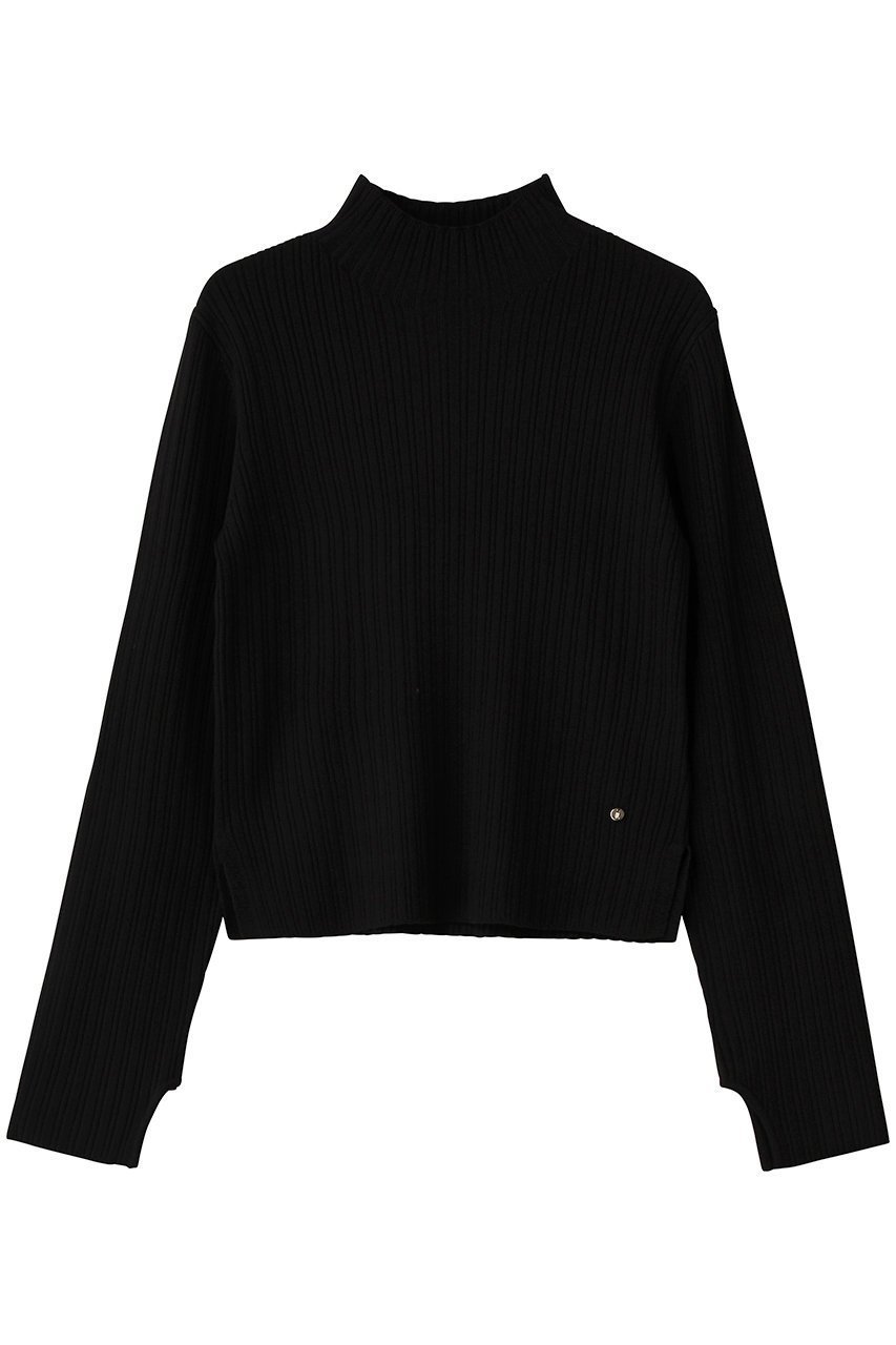 【ランバン オン ブルー/LANVIN en Bleu】のランダムリブハイネックニット インテリア・キッズ・メンズ・レディースファッション・服の通販 founy(ファウニー) 　ファッション　Fashion　レディースファッション　Fashion for Women　トップス・カットソー　Cut & Sew Tops　ニット　Knit Tops & Sweaters　カジュアルプルオーバー・ニットトップス　Pullovers & Knit Tops / Casual Pullovers　コンパクト　Compact, Small Size　ハイネック　High Neck, Mock Neck　ランダム　Random, Irregular　ロング　Long, Long-Length　ブラック|ID: prp329100004892111 ipo3291000000036567921