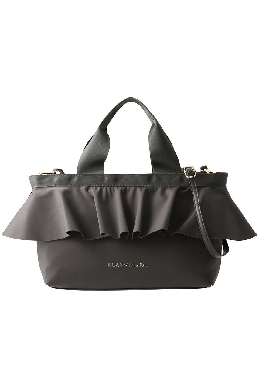【ランバン オン ブルー/LANVIN en Bleu】のラッフルフリルトートバッグ インテリア・キッズ・メンズ・レディースファッション・服の通販 founy(ファウニー) ファッション Fashion レディースファッション Fashion for Women バッグ Bags パーティ Party, Party Style チャコールグレー|ID: prp329100004892116 ipo3291000000036567968