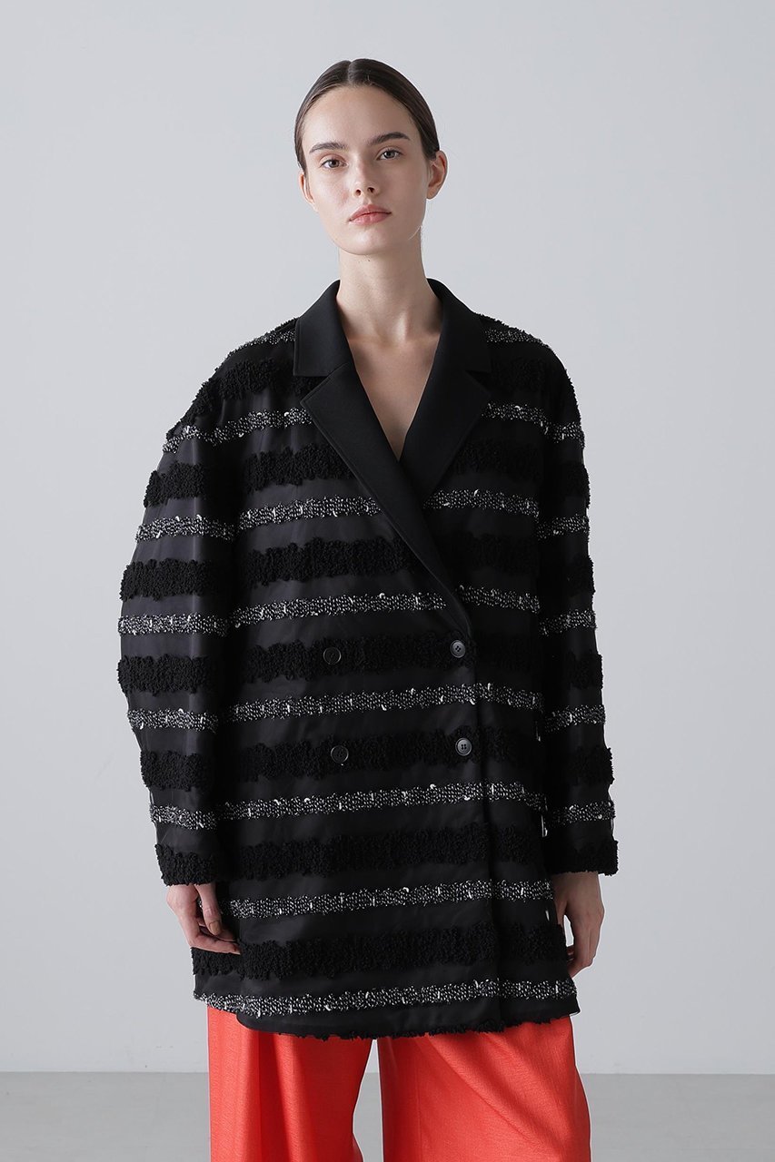 【アドーア/ADORE】のチャンキーテープボーダージャケット 人気、トレンドファッション・服の通販 founy(ファニー) 　ファッション　Fashion　レディースファッション　Fashion for Women　アウター　Coat / Outerwear Collection　レディースジャケット・軽アウター　Jackets　ジャケット　Jacket, Outerwear　ボーダー　Border, Stripe　無地　Plain, Solid Color　other-2|ID: prp329100004892131 ipo3291000000036568087