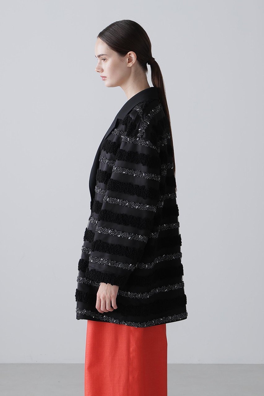 【アドーア/ADORE】のチャンキーテープボーダージャケット 人気、トレンドファッション・服の通販 founy(ファニー) 　ファッション　Fashion　レディースファッション　Fashion for Women　アウター　Coat / Outerwear Collection　レディースジャケット・軽アウター　Jackets　ジャケット　Jacket, Outerwear　ボーダー　Border, Stripe　無地　Plain, Solid Color　other-4|ID: prp329100004892131 ipo3291000000036568090