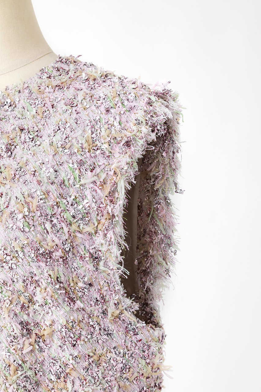 【オーヴィル/EAUVIRE】のリボンツイードジレ 人気、トレンドファッション・服の通販 founy(ファニー) 　ファッション　Fashion　レディースファッション　Fashion for Women　アウター　Coat / Outerwear Collection　レディースジャケット・軽アウター　Jackets　おすすめ　Recommended / Our Picks　サマー　Summer, Summer Style　シンプル　Simple, Minimal　ジャケット　Jacket, Outerwear　ツイード　Twill, Twill Weave　フリンジ　Fringe, Tassel　フロント　Front, Front Design　ベスト　Vest, Waistcoat　リボン　Ribbon, Bow　other-6|ID: prp329100004892156 ipo3291000000036568265