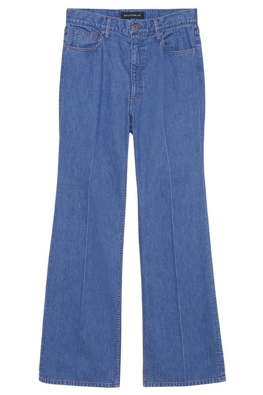 【マディソンブルー/MADISONBLUE】のCENTER CREASE FLARE PANTS DENIM デニムフレアパンツ インテリア・キッズ・メンズ・レディースファッション・服の通販 founy(ファウニー) 　ファッション　Fashion　レディースファッション　Fashion for Women　パンツ　Pants & Trousers　デニムパンツ・ジーンズ・美脚デニム　Denim Jeans & Pants　センター　Center, Center Line　デニム　Denim, Jeans Material　フレア　Flare, Flared　ブルー|ID: prp329100004892173 ipo3291000000036568419