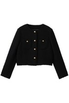【ジェイドット/j.】のリングツイードノーカラージャケット 人気、トレンドファッション・服の通販 founy(ファニー) ファッション Fashion レディースファッション Fashion for Women アウター Coat / Outerwear Collection レディースジャケット・軽アウター Jackets ノーカラージャケット / シンプル上品コーデ Collarless Jackets オケージョン Occasion Wear ショート Short, Short Length ジャケット Jacket, Outerwear センター Center, Center Line ツイード Twill, Twill Weave リュクス Luxury, Elegant, High-End, Chic レース Lace, Lace Fabric thumbnail ブラック|ID: prp329100004892201 ipo3291000000036568662