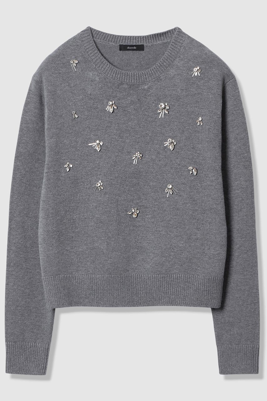 【アルアバイル/allureville】のビジュープルオーバー インテリア・キッズ・メンズ・レディースファッション・服の通販 founy(ファニー) ファッション Fashion レディースファッション Fashion for Women トップス・カットソー Cut & Sew Tops ニット Knit Tops & Sweaters カジュアルプルオーバー・ニットトップス Pullovers & Knit Tops / Casual Pullovers インナー Innerwear コンパクト Compact, Small Size ジャケット Jacket, Outerwear ビジュー Bijou, Jewel-like Accent メタリック Metallic, Shiny Finish モダン Modern, Contemporary モチーフ Motif, Design Theme リュクス Luxury, Elegant, High-End, Chic 春 Spring グレー|ID: prp329100004892210 ipo3291000000036568735