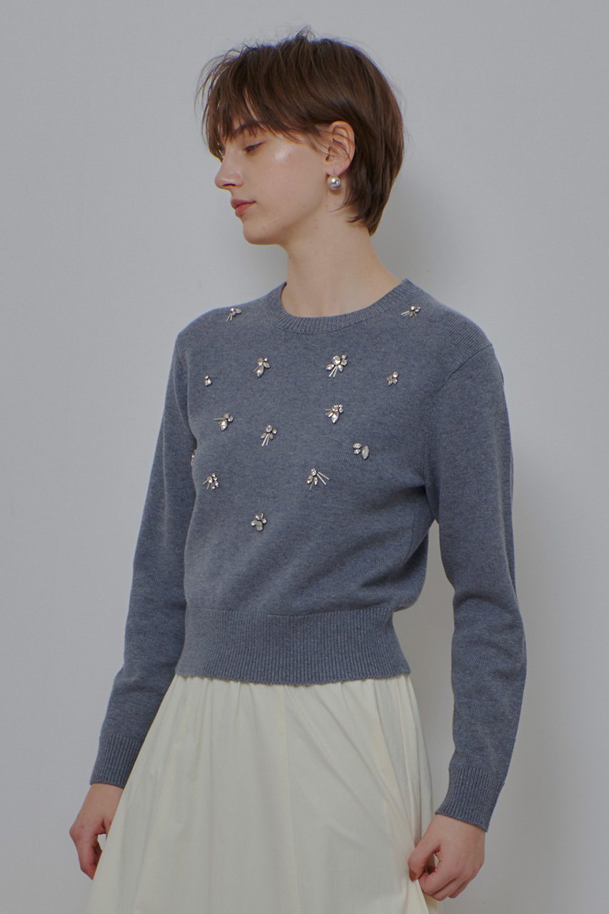 【アルアバイル/allureville】のビジュープルオーバー 人気、トレンドファッション・服の通販 founy(ファニー) ファッション Fashion レディースファッション Fashion for Women トップス・カットソー Cut & Sew Tops ニット Knit Tops & Sweaters カジュアルプルオーバー・ニットトップス Pullovers & Knit Tops / Casual Pullovers インナー Innerwear コンパクト Compact, Small Size ジャケット Jacket, Outerwear ビジュー Bijou, Jewel-like Accent メタリック Metallic, Shiny Finish モダン Modern, Contemporary モチーフ Motif, Design Theme リュクス Luxury, Elegant, High-End, Chic 春 Spring other-7|ID: prp329100004892210 ipo3291000000036568743