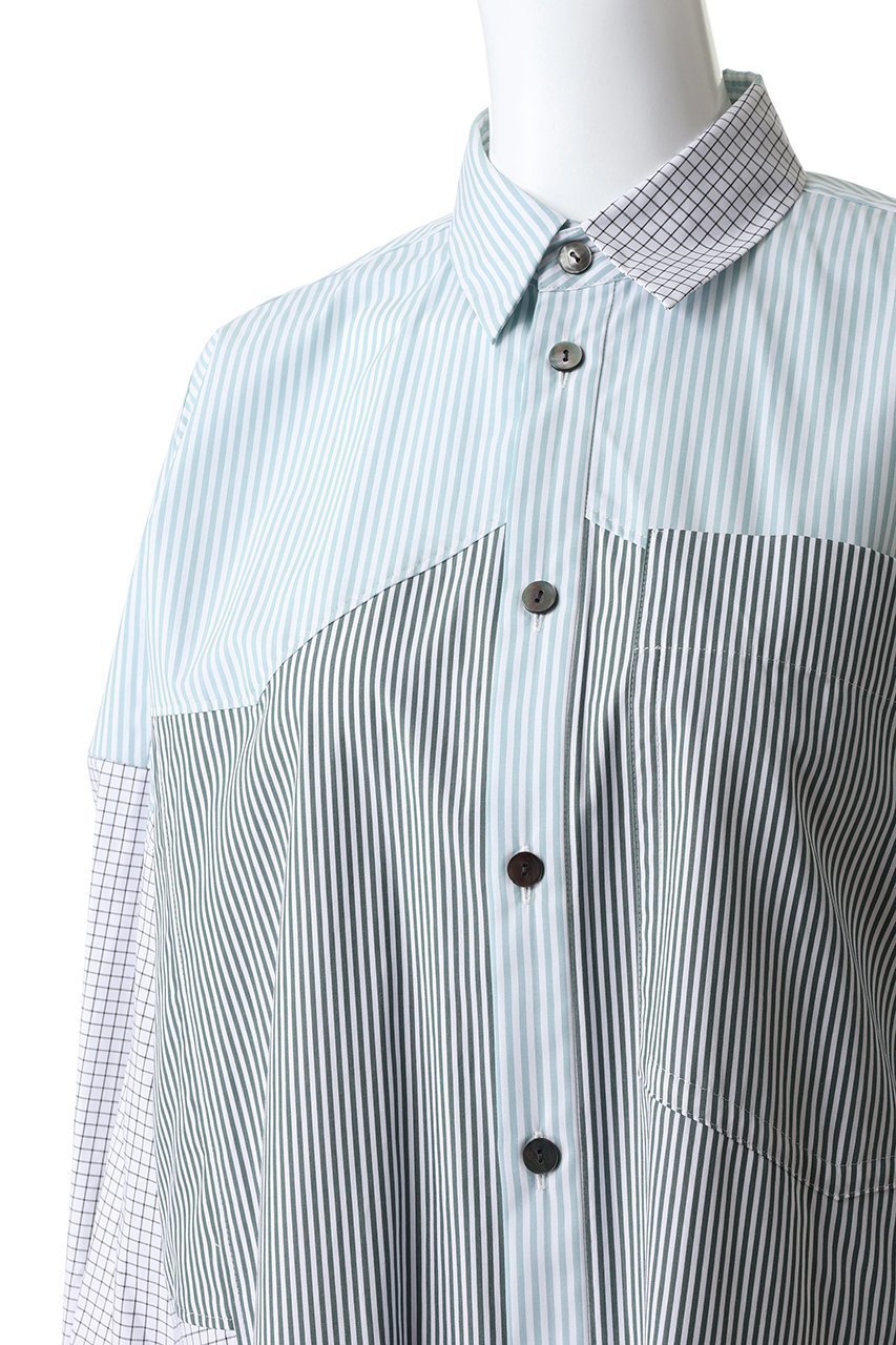 【ナゴンスタンス/nagonstans】のover shirt 人気、トレンドファッション・服の通販 founy(ファニー) 　ファッション　Fashion　レディースファッション　Fashion for Women　トップス・カットソー　Cut & Sew Tops　シャツ・ブラウス・オフィスカジュアル　Elegant Blouses & Button-Ups　ストライプ　Stripe, Striped Pattern　スリーブ　Sleeve, Long Sleeve / Short Sleeve　ロング　Long, Long-Length　切替　Switching, Contrast Panel　other-5|ID: prp329100004892222 ipo3291000000036568817