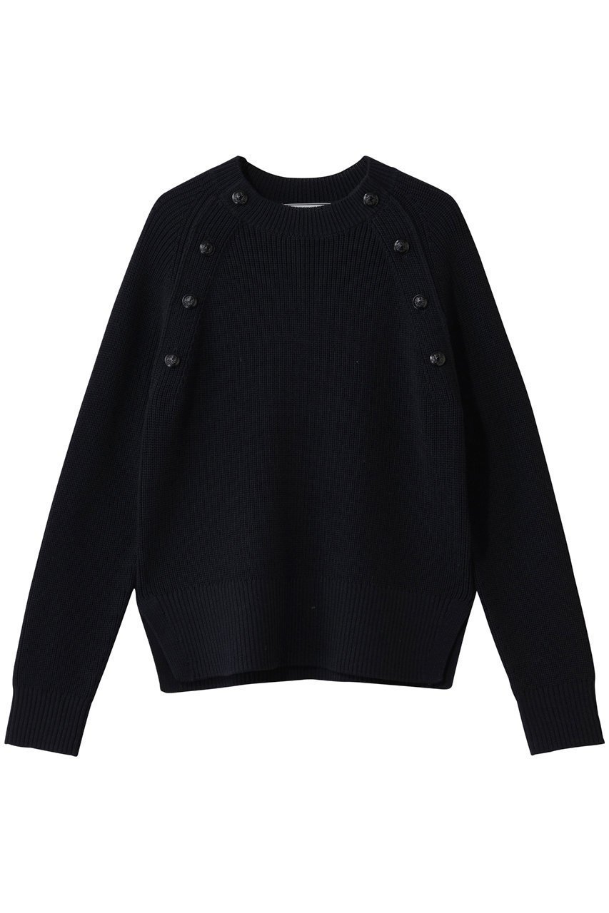 【ベイジ,/BEIGE,】のHELIODOR(ヘリオドール)/ スポンディッシュマリンボタンニット インテリア・キッズ・メンズ・レディースファッション・服の通販 founy(ファウニー) 　ファッション　Fashion　レディースファッション　Fashion for Women　トップス・カットソー　Cut & Sew Tops　ニット　Knit Tops & Sweaters　カジュアルプルオーバー・ニットトップス　Pullovers & Knit Tops / Casual Pullovers　ショルダー　Shoulder, Shoulder Strap　スリット　Slit, Slit Detail　スリーブ　Sleeve, Long Sleeve / Short Sleeve　ロング　Long, Long-Length　Navy|ID: prp329100004892272 ipo3291000000036569221