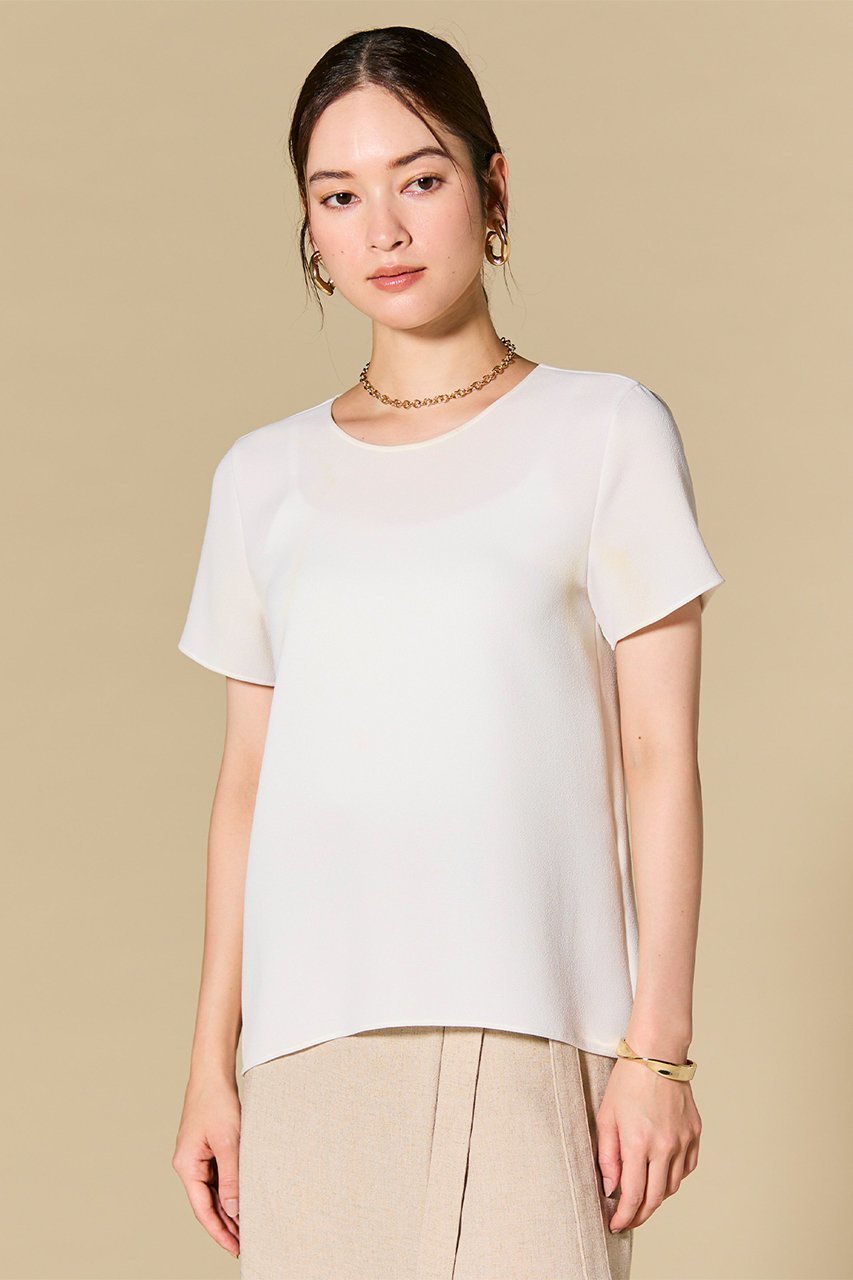 【ベイジ,/BEIGE,】のSHELBY(シェルビー)/クルーネックショートスリーブブラウス 人気、トレンドファッション・服の通販 founy(ファニー) 　ファッション　Fashion　レディースファッション　Fashion for Women　トップス・カットソー　Cut & Sew Tops　シャツ・ブラウス・オフィスカジュアル　Elegant Blouses & Button-Ups　おすすめ　Recommended / Our Picks　カーディガン　Cardigan, Knitwear　ショート　Short, Short Length　ジャケット　Jacket, Outerwear　スリーブ　Sleeve, Long Sleeve / Short Sleeve　ハーフ　Half, Half-Length　other-7|ID: prp329100004892284 ipo3291000000036569314