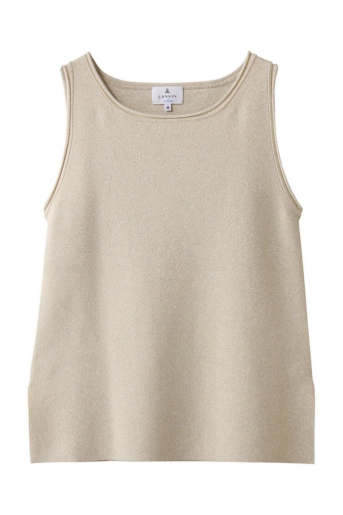 【ランバン オン ブルー/LANVIN en Bleu】のラメノースリーブニット インテリア・キッズ・メンズ・レディースファッション・服の通販 founy(ファニー) https://founy.com/ ファッション Fashion レディースファッション Fashion for Women トップス・カットソー Cut & Sew Tops ニット Knit Tops & Sweaters キャミソール&ノースリーブ Camisoles & Sleeveless Tops カジュアルプルオーバー・ニットトップス Pullovers & Knit Tops / Casual Pullovers インナー Innerwear シンプル Simple, Minimal スリット Slit, Slit Detail デコルテ Décolleté, Neckline ノースリーブ Sleeveless, No-Sleeve |ID: prp329100004892387 ipo3291000000036570178