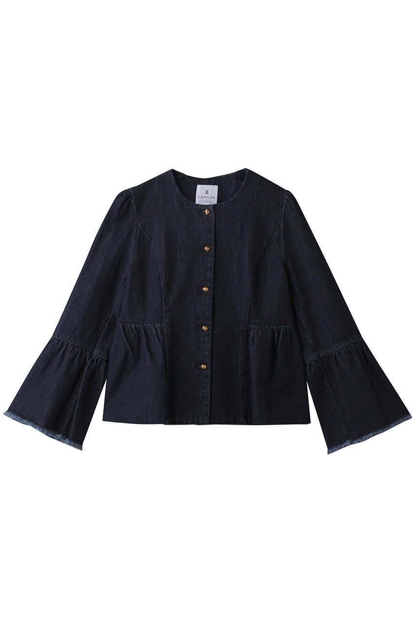【ランバン オン ブルー/LANVIN en Bleu】のデニムペプラムジャケット インテリア・キッズ・メンズ・レディースファッション・服の通販 founy(ファウニー) 　ファッション　Fashion　レディースファッション　Fashion for Women　アウター　Coat / Outerwear Collection　レディースジャケット・軽アウター　Jackets　おすすめ　Recommended / Our Picks　ジャケット　Jacket, Outerwear　デニム　Denim, Jeans Material　ペプラム　Peplum, Flared Hem　マニッシュ　Mannish, Boyish　リュクス　Luxury, Elegant, High-End, Chic　ワイド　Wide, Wide Fit　ネイビー|ID: prp329100004892394 ipo3291000000036570224