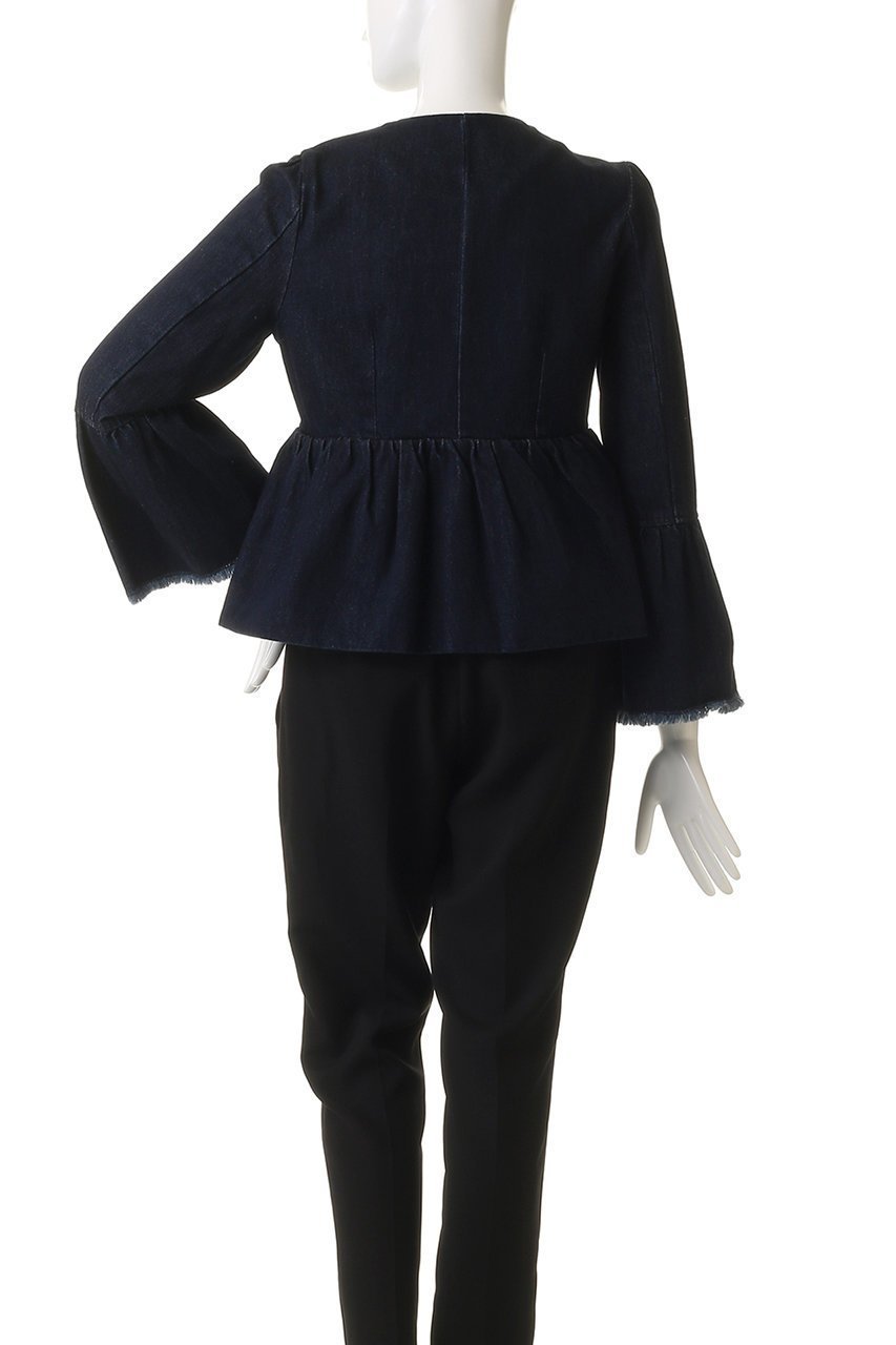 【ランバン オン ブルー/LANVIN en Bleu】のデニムペプラムジャケット 大人の最旬トレンドファッション＆コーディネート founy(ファウニー) 　ファッション　Fashion　レディースファッション　Fashion for Women　アウター　Coat / Outerwear Collection　レディースジャケット・軽アウター　Jackets　おすすめ　Recommended / Our Picks　ジャケット　Jacket, Outerwear　デニム　Denim, Jeans Material　ペプラム　Peplum, Flared Hem　マニッシュ　Mannish, Boyish　リュクス　Luxury, Elegant, High-End, Chic　ワイド　Wide, Wide Fit　other-4|ID: prp329100004892394 ipo3291000000036570229