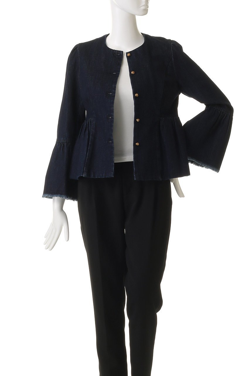【ランバン オン ブルー/LANVIN en Bleu】のデニムペプラムジャケット 大人の最旬トレンドファッション＆コーディネート founy(ファウニー) 　ファッション　Fashion　レディースファッション　Fashion for Women　アウター　Coat / Outerwear Collection　レディースジャケット・軽アウター　Jackets　おすすめ　Recommended / Our Picks　ジャケット　Jacket, Outerwear　デニム　Denim, Jeans Material　ペプラム　Peplum, Flared Hem　マニッシュ　Mannish, Boyish　リュクス　Luxury, Elegant, High-End, Chic　ワイド　Wide, Wide Fit　other-8|ID: prp329100004892394 ipo3291000000036570235