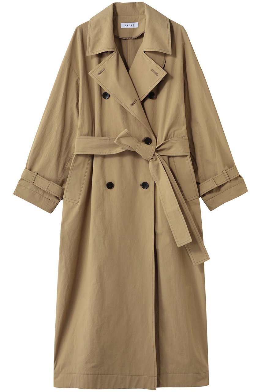 【サクラ/SACRA】のクランプルドコットンロングコート 人気、トレンドファッション・服の通販 founy(ファニー) 　ファッション　Fashion　レディースファッション　Fashion for Women　アウター　Coat / Outerwear Collection　コート・ロングコート・ピーコート　Long Coats, Peacoats & More　スリーブ　Sleeve, Long Sleeve / Short Sleeve　ダブル　Double, Double-Breasted　ロング　Long, Long-Length　 other-1|ID: prp329100004892429 ipo3291000000036570526