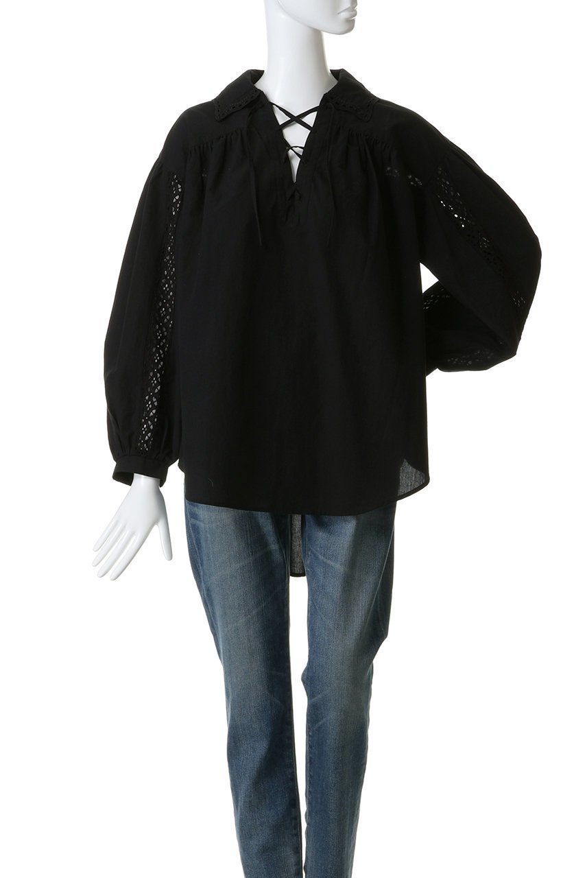 【シンゾーン/Shinzone】のレースアップブラウス 人気、トレンドファッション・服の通販 founy(ファニー) 　ファッション　Fashion　レディースファッション　Fashion for Women　トップス・カットソー　Cut & Sew Tops　シャツ・ブラウス・オフィスカジュアル　Elegant Blouses & Button-Ups　ギャザー　Gathered, Ruffled　スリーブ　Sleeve, Long Sleeve / Short Sleeve　チュニック　Tunic, Long Top　デニム　Denim, Jeans Material　レース　Lace, Lace Fabric　ロング　Long, Long-Length　other-2|ID: prp329100004892500 ipo3291000000036571072