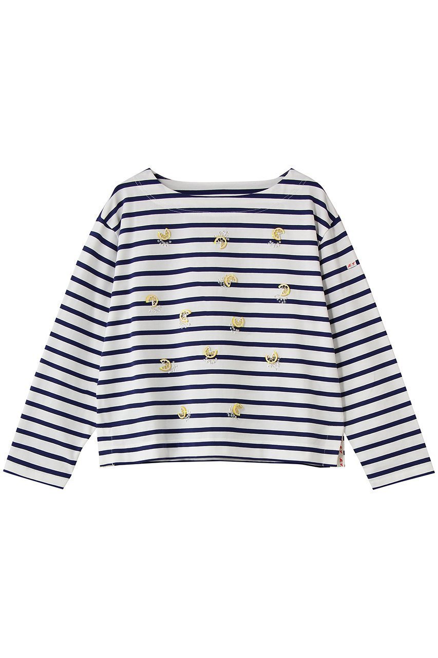 【ミュベール/MUVEIL】のレモンボーダープルオーバー インテリア・キッズ・メンズ・レディースファッション・服の通販 founy(ファニー) ファッション Fashion レディースファッション Fashion for Women トップス・カットソー Cut & Sew Tops シャツ・ブラウス・オフィスカジュアル Elegant Blouses & Button-Ups ロングTシャツ・Tシャツ Longline T-Shirts & Tees カジュアルプルオーバー・ニットトップス Pullovers & Knit Tops / Casual Pullovers カットソー・ベーシックTシャツ Cut-and-Sewn Tops / Stretch Tees & Basics シルバー Silver, Metallic Silver スパンコール Sequins, Sequin Embellishment スリーブ Sleeve, Long Sleeve / Short Sleeve ネオン Neon, Neon Color ロング Long, Long-Length 定番 Standard, Basic Item ネイビー|ID: prp329100004892529 ipo3291000000036571287