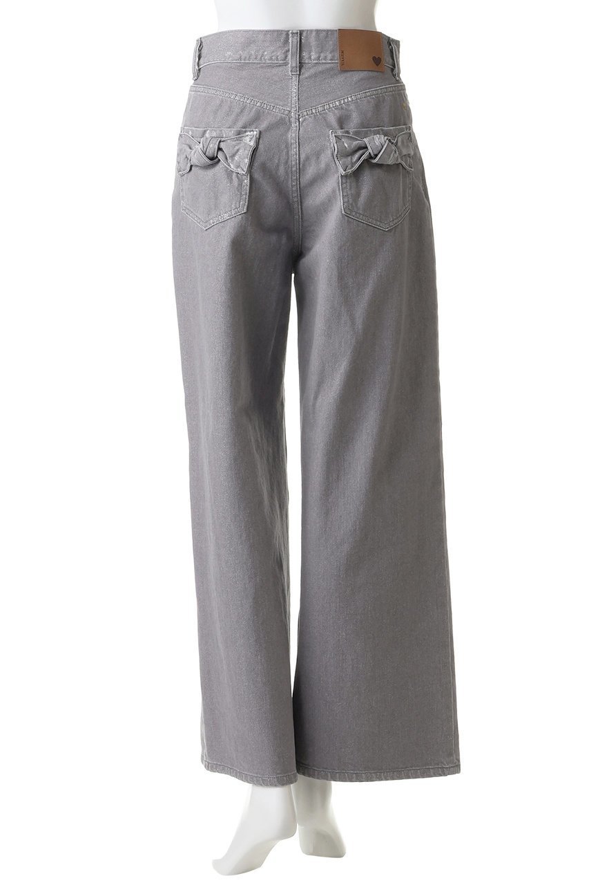 【ミュベール/MUVEIL】のシルバー箔デニムパンツ 人気、トレンドファッション・服の通販 founy(ファニー) 　ファッション　Fashion　レディースファッション　Fashion for Women　パンツ　Pants & Trousers　デニムパンツ・ジーンズ・美脚デニム　Denim Jeans & Pants　シルバー　Silver, Metallic Silver　デニム　Denim, Jeans Material　パッチ　Patch, Appliqué　ポケット　Pocket, Pocket Detail　リボン　Ribbon, Bow　other-4|ID: prp329100004892533 ipo3291000000036571315