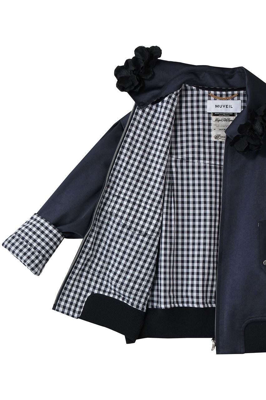【ミュベール/MUVEIL】のリバーシブルウィングトップサテンブルゾン 人気、トレンドファッション・服の通販 founy(ファニー) 　ファッション　Fashion　レディースファッション　Fashion for Women　アウター　Coat / Outerwear Collection　レディースジャケット・軽アウター　Jackets　ブルゾンジャケット・スポーティアウター　Blouson Jackets　おすすめ　Recommended / Our Picks　ギンガム　Gingham, Gingham Fabric　サテン　Satin, Glossy Fabric　ジャケット　Jacket, Outerwear　チェック　Check, Plaid, Tartan　ブルゾン　Blouson, Bomber Jacket　ボンディング　Bonding, Bonded Fabric　リバーシブル　Reversible, Two-Sided　other-6|ID: prp329100004892536 ipo3291000000036571335