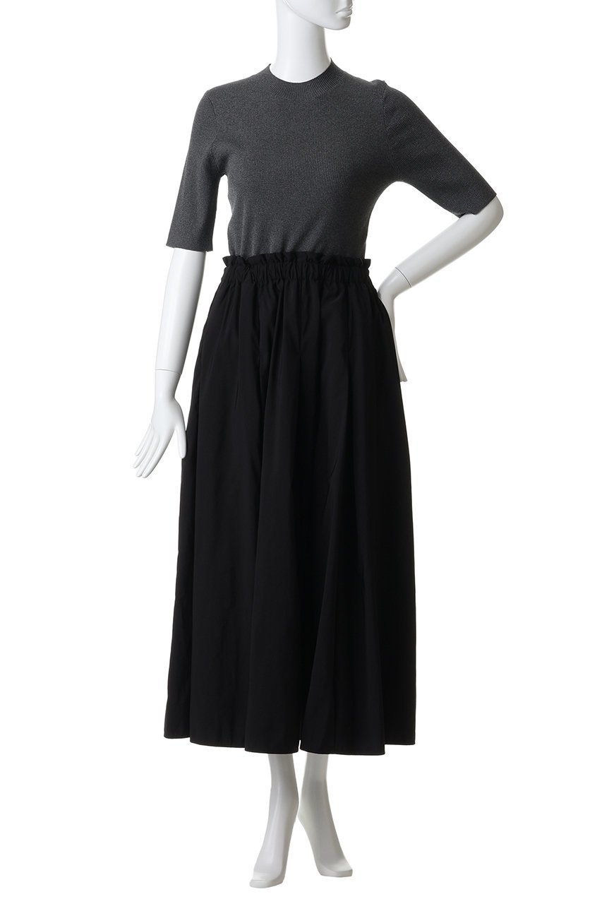 【ランバン オン ブルー/LANVIN en Bleu】のハーフスリーブニットコンビワンピース 人気、トレンドファッション・服の通販 founy(ファニー) 　ファッション　Fashion　レディースファッション　Fashion for Women　ワンピース　Dresses　チュニック　Tunic Tops & Dresses　シューズ　Shoes, Footwear　シンプル　Simple, Minimal　スリーブ　Sleeve, Long Sleeve / Short Sleeve　チュニック　Tunic, Long Top　ドッキング　Docking, Mixed Material　ハーフ　Half, Half-Length　フレア　Flare, Flared　ロング　Long, Long-Length　other-2|ID: prp329100004892553 ipo3291000000036571473