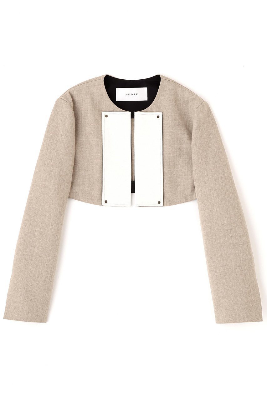 【アドーア/ADORE】のデュアルクロスジャケット インテリア・キッズ・メンズ・レディースファッション・服の通販 founy(ファニー) ファッション Fashion レディースファッション Fashion for Women アウター Coat / Outerwear Collection レディースジャケット・軽アウター Jackets ショート Short, Short Length ジャケット Jacket, Outerwear ドット Polka Dot, Dot Pattern ベージュ|ID: prp329100004892569 ipo3291000000036571592