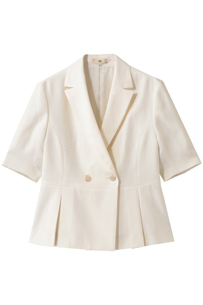 【エムダブリュー/MW】のトリアセテート(NL) ハーフ スリーブ ダブル ジャケット インテリア・キッズ・メンズ・レディースファッション・服の通販 founy(ファニー) https://founy.com/ ファッション Fashion レディースファッション Fashion for Women アウター Coat / Outerwear Collection レディースジャケット・軽アウター Jackets ジャケット Jacket, Outerwear スリーブ Sleeve, Long Sleeve / Short Sleeve セットアップ Set-Up, Coordinated Outfit ダブル Double, Double-Breasted ドレープ Drape, Draping Fabric ハーフ Half, Half-Length ペプラム Peplum, Flared Hem リネン Linen, Linen Fabric リュクス Luxury, Elegant, High-End, Chic エレガント 上品 Elegant 夏 Summer 春 Spring S/S・春夏 SS, Spring/Summer, Warm Season |ID: prp329100004892590 ipo3291000000036571729