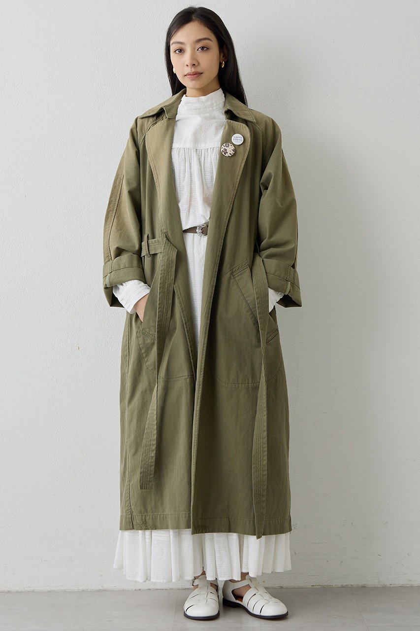 【ウィムガゼット/Whim Gazette】のミリタリーコート インテリア・キッズ・メンズ・レディースファッション・服の通販 founy(ファウニー) 　ファッション　Fashion　レディースファッション　Fashion for Women　アウター　Coat / Outerwear Collection　コート・ロングコート・ピーコート　Long Coats, Peacoats & More　ヴィンテージ　Vintage Style　ダメージ　Distressed, Destroyed　ミリタリー　Military, Army Style　ヨーク　Yoke, Yoke Design　ロング　Long, Long-Length　ワーク　Workwear, Utility Style　カーキ|ID: prp329100004892597 ipo3291000000036571778