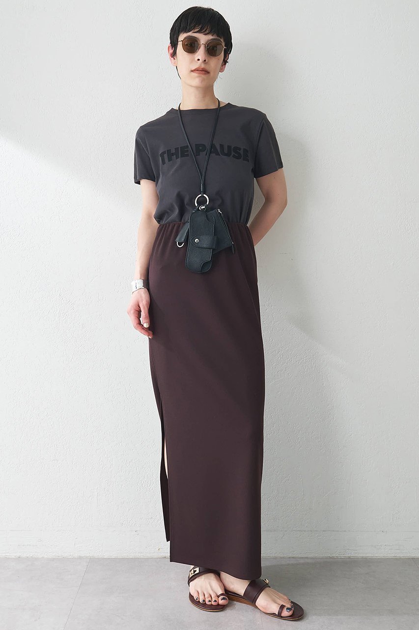 【ウィムガゼット/Whim Gazette】のカットジョーゼットスリットスカート インテリア・キッズ・メンズ・レディースファッション・服の通販 founy(ファウニー) 　ファッション　Fashion　レディースファッション　Fashion for Women　スカート　Skirts　ロングスカート　Long Skirts / Maxi & Midi Skirts　イエロー　Yellow　ジョーゼット　Georgette, Semi-Sheer Fabric　ストレッチ　Stretch, Stretchy Fabric　スリット　Slit, Slit Detail　ベーシック　Basic, Essential　ロング　Long, Long-Length　エレガント 上品　Elegant　ブラウン|ID: prp329100004892609 ipo3291000000036571853