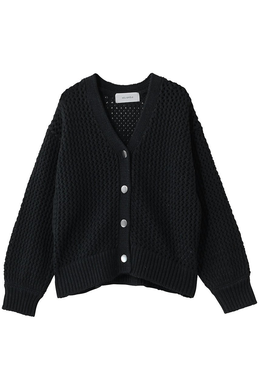 【エリオポール/heliopole】のメッシュニットカーディガン インテリア・キッズ・メンズ・レディースファッション・服の通販 founy(ファウニー) 　ファッション　Fashion　レディースファッション　Fashion for Women　トップス・カットソー　Cut & Sew Tops　ニット　Knit Tops & Sweaters　カーディガン・羽織り　Layered Style Cardigans　カーディガン　Cardigan, Knitwear　メッシュ　Mesh, Net Fabric　エレガント 上品　Elegant　夏　Summer　春　Spring　S/S・春夏　SS, Spring/Summer, Warm Season　羽織　Haori, Light Jacket　ブラック|ID: prp329100004892672 ipo3291000000036572287