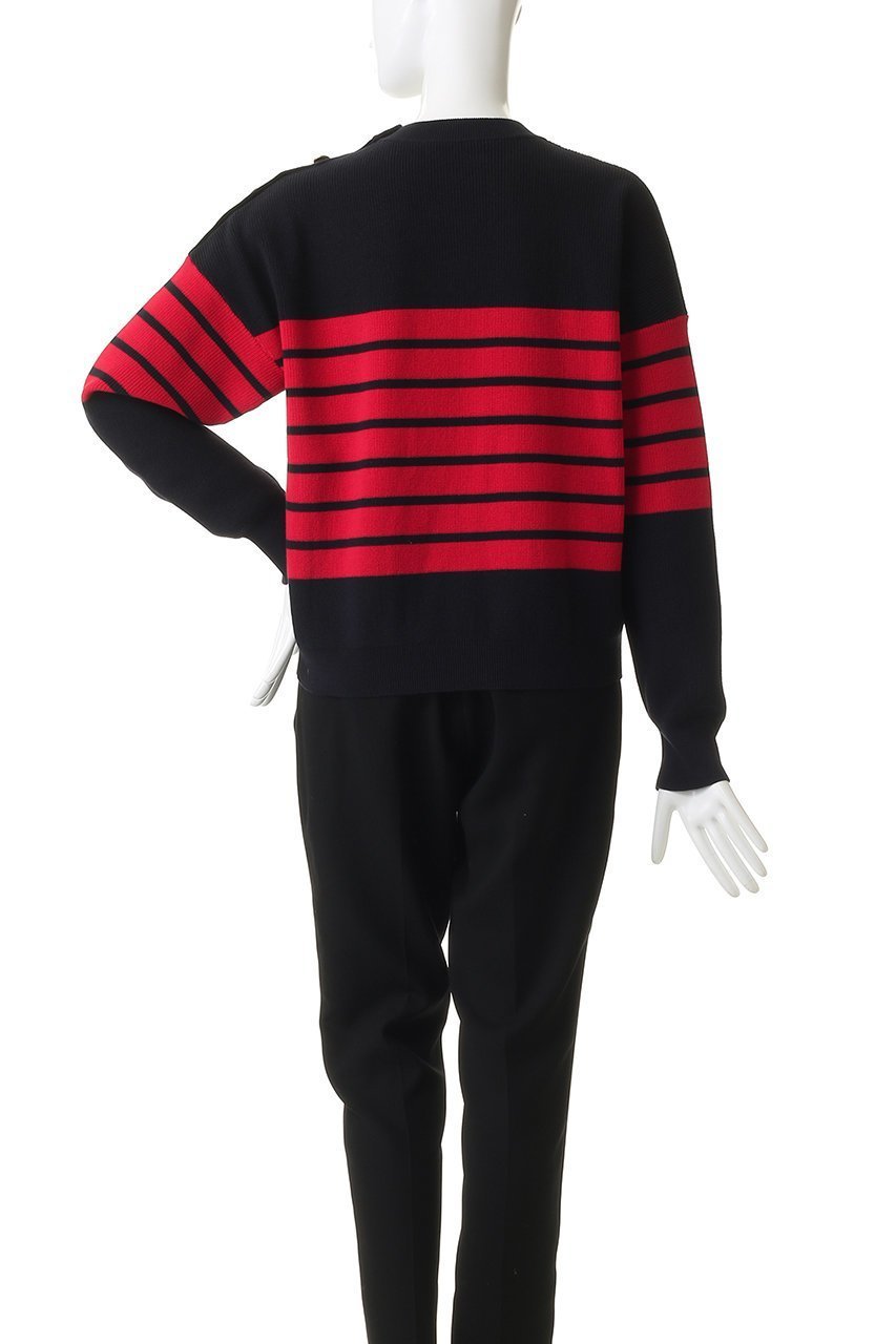 【プルミエ アロンディスモン/1er Arrondissement】のハイツイストコットンボーダープルオーバー 人気、トレンドファッション・服の通販 founy(ファニー) 　ファッション　Fashion　レディースファッション　Fashion for Women　トップス・カットソー　Cut & Sew Tops　ニット　Knit Tops & Sweaters　カジュアルプルオーバー・ニットトップス　Pullovers & Knit Tops / Casual Pullovers　なめらか　Smooth, Silky Texture　ショルダー　Shoulder, Shoulder Strap　ボーダー　Border, Stripe　エレガント 上品　Elegant　春　Spring　other-4|ID: prp329100004892678 ipo3291000000036572337