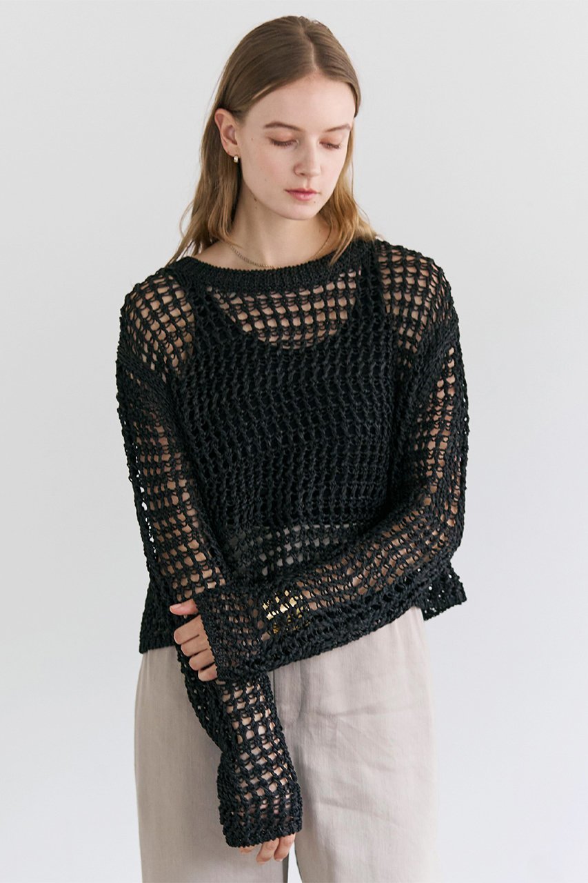 【ベイジ,/BEIGE,】のUVITE(ウバイト)/コットンメッシュクロップドニット 大人の最旬トレンドファッション＆コーディネート founy(ファウニー) 　ファッション　Fashion　レディースファッション　Fashion for Women　トップス・カットソー　Cut & Sew Tops　ニット　Knit Tops & Sweaters　カジュアルプルオーバー・ニットトップス　Pullovers & Knit Tops / Casual Pullovers　クロップド　Cropped, Short Length　ハンド　Hand, Handmade　バランス　Balance, Style Balance　フォルム　Silhouette, Form　メッシュ　Mesh, Net Fabric　ワイド　Wide, Wide Fit　other-7|ID: prp329100004892684 ipo3291000000036881227