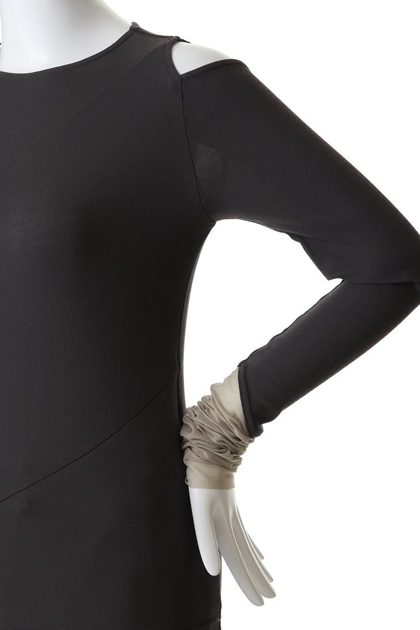 【エリオポール/heliopole】の【muller of yoshiokubo】DIAGONAL L/SLEEVE トップ 人気、トレンドファッション・服の通販 founy(ファニー) 　ファッション　Fashion　レディースファッション　Fashion for Women　トップス・カットソー　Cut & Sew Tops　シャツ・ブラウス・オフィスカジュアル　Elegant Blouses & Button-Ups　ロングTシャツ・Tシャツ　Longline T-Shirts & Tees　カットソー・ベーシックTシャツ　Cut-and-Sewn Tops / Stretch Tees & Basics　アシンメトリー　Asymmetrical Style　カッティング　Cutting Detail　カットソー　Cut and Sewn Top　シアー　Sheer, See-Through　ジャケット　Jacket, Outerwear　スリーブ　Sleeve, Long Sleeve / Short Sleeve　チュール　Tulip, Tulip Motif　ドッキング　Docking, Mixed Material　フィット　Fit, Slim Fit　ロング　Long, Long-Length　長袖　Long Sleeve, Full Sleeve　other-5|ID: prp329100004892740 ipo3291000000036572834