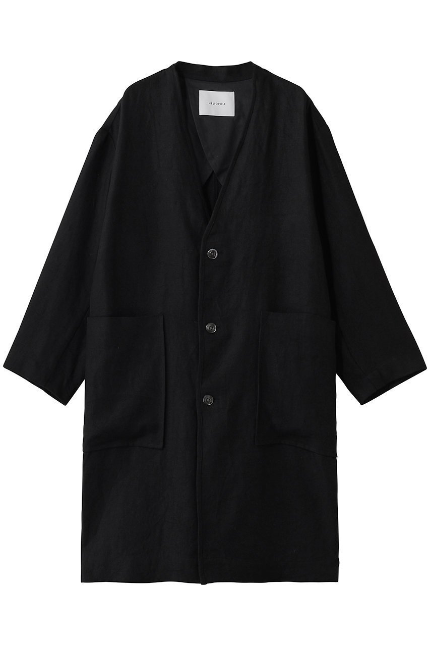 【エリオポール/heliopole】のダンガリーリネンコート 人気、トレンドファッション・服の通販 founy(ファニー) 　ファッション　Fashion　レディースファッション　Fashion for Women　アウター　Coat / Outerwear Collection　コート・ロングコート・ピーコート　Long Coats, Peacoats & More　カーディガン　Cardigan, Knitwear　シンプル　Simple, Minimal　ポケット　Pocket, Pocket Detail　リネン　Linen, Linen Fabric　ロング　Long, Long-Length　ワッシャー　Washer, Crinkled Finish　エレガント 上品　Elegant　再入荷　Restock / Back in Stock　 other-1|ID: prp329100004892743 ipo3291000000036572853