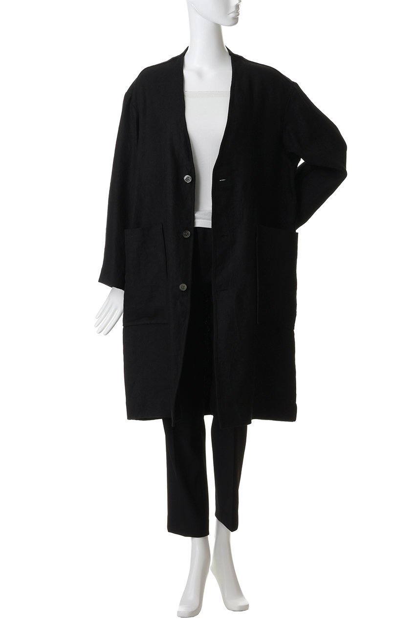 【エリオポール/heliopole】のダンガリーリネンコート 人気、トレンドファッション・服の通販 founy(ファニー) 　ファッション　Fashion　レディースファッション　Fashion for Women　アウター　Coat / Outerwear Collection　コート・ロングコート・ピーコート　Long Coats, Peacoats & More　カーディガン　Cardigan, Knitwear　シンプル　Simple, Minimal　ポケット　Pocket, Pocket Detail　リネン　Linen, Linen Fabric　ロング　Long, Long-Length　ワッシャー　Washer, Crinkled Finish　エレガント 上品　Elegant　再入荷　Restock / Back in Stock　other-7|ID: prp329100004892743 ipo3291000000036572861