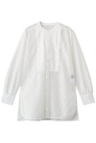 【エリオポール/heliopole】のレースカラーレスシャツ 人気、トレンドファッション・服の通販 founy(ファニー) ファッション Fashion レディースファッション Fashion for Women トップス・カットソー Cut & Sew Tops シャツ・ブラウス・オフィスカジュアル Elegant Blouses & Button-Ups エレガント 上品 Elegant カフス Cuff Design シアー Sheer, See-Through スリット Slit, Slit Detail スリーブ Sleeve, Long Sleeve / Short Sleeve レース Lace, Lace Fabric ロング Long, Long-Length thumbnail ホワイト|ID: prp329100004892744 ipo3291000000036572864