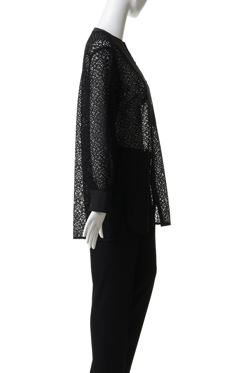 【エリオポール/heliopole】のレースカラーレスシャツ 人気、トレンドファッション・服の通販 founy(ファニー) ファッション Fashion レディースファッション Fashion for Women トップス・カットソー Cut & Sew Tops シャツ・ブラウス・オフィスカジュアル Elegant Blouses & Button-Ups エレガント 上品 Elegant カフス Cuff Design シアー Sheer, See-Through スリット Slit, Slit Detail スリーブ Sleeve, Long Sleeve / Short Sleeve レース Lace, Lace Fabric ロング Long, Long-Length other-3|ID: prp329100004892744 ipo3291000000036572869