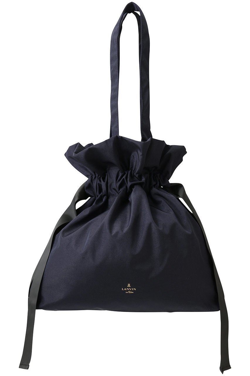 【ランバン オン ブルー/LANVIN en Bleu】のグログランギャザートートバッグ インテリア・キッズ・メンズ・レディースファッション・服の通販 founy(ファウニー) 　ファッション　Fashion　レディースファッション　Fashion for Women　バッグ　Bags　ギャザー　Gathered, Ruffled　フェミニン　Feminine, Girly　巾着　Drawstring Bag, Kinchaku　ネイビー|ID: prp329100004892784 ipo3291000000036573222