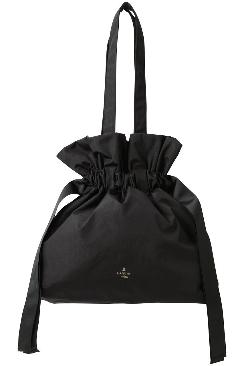 【ランバン オン ブルー/LANVIN en Bleu】のグログランギャザートートバッグ インテリア・キッズ・メンズ・レディースファッション・服の通販 founy(ファウニー) 　ファッション　Fashion　レディースファッション　Fashion for Women　バッグ　Bags　ギャザー　Gathered, Ruffled　フェミニン　Feminine, Girly　巾着　Drawstring Bag, Kinchaku　ブラック|ID: prp329100004892784 ipo3291000000036573224