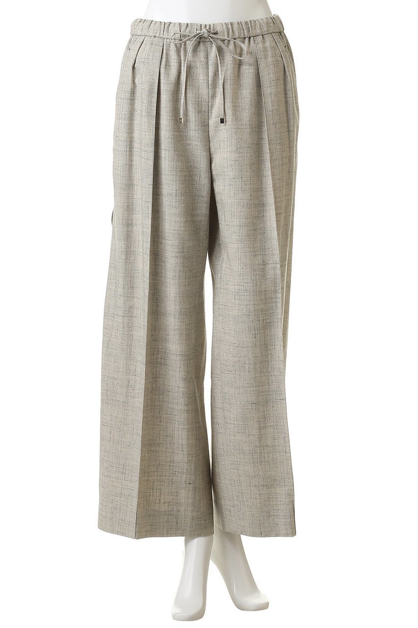 【エブール/ebure】のフラックメランジ イージーワイドパンツ 人気、トレンドファッション・服の通販 founy(ファニー) 　ファッション　Fashion　レディースファッション　Fashion for Women　パンツ　Pants & Trousers　シルク　Silk, 100% Silk　スピンドル　Spindle, Drawcord　センター　Center, Center Line　ポケット　Pocket, Pocket Detail　メランジ　Melange, Mixed Yarn　リネン　Linen, Linen Fabric　ループ　Loop, Loop Knit　ワイド　Wide, Wide Fit　エレガント 上品　Elegant　other-2|ID: prp329100004892804 ipo3291000000036573400