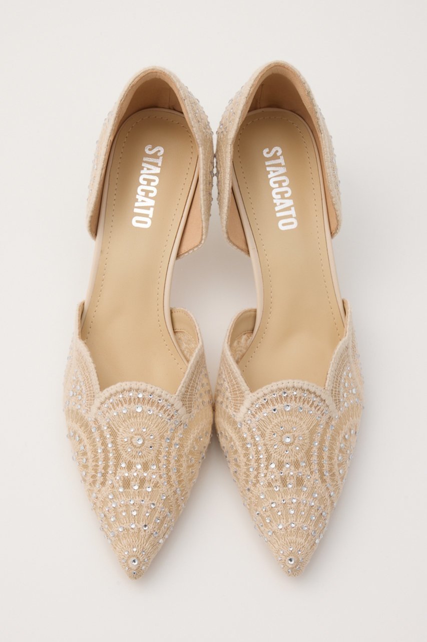 【スタッカート/STACCATO】のドレストセパレートパンプス 人気、トレンドファッション・服の通販 founy(ファニー) 　ファッション　Fashion　レディースファッション　Fashion for Women　エレガント 上品　Elegant　カッティング　Cutting Detail　スカラップ　Scallop, Scalloped Edge　ストーン　Stone, Gem-Like　セパレート　Separate, Two-Piece　フォルム　Silhouette, Form　ミドル　Middle Length, Mid Height　レース　Lace, Lace Fabric　再入荷　Restock / Back in Stock　other-2|ID: prp329100004892808 ipo3291000000036573453