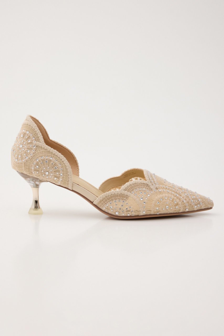 【スタッカート/STACCATO】のドレストセパレートパンプス 人気、トレンドファッション・服の通販 founy(ファニー) 　ファッション　Fashion　レディースファッション　Fashion for Women　エレガント 上品　Elegant　カッティング　Cutting Detail　スカラップ　Scallop, Scalloped Edge　ストーン　Stone, Gem-Like　セパレート　Separate, Two-Piece　フォルム　Silhouette, Form　ミドル　Middle Length, Mid Height　レース　Lace, Lace Fabric　再入荷　Restock / Back in Stock　other-3|ID: prp329100004892808 ipo3291000000036573454