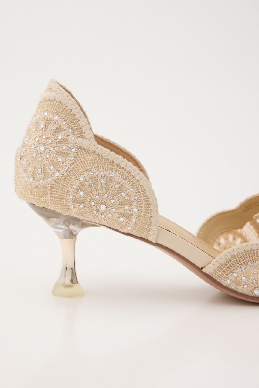 【スタッカート/STACCATO】のドレストセパレートパンプス 人気、トレンドファッション・服の通販 founy(ファニー) 　ファッション　Fashion　レディースファッション　Fashion for Women　エレガント 上品　Elegant　カッティング　Cutting Detail　スカラップ　Scallop, Scalloped Edge　ストーン　Stone, Gem-Like　セパレート　Separate, Two-Piece　フォルム　Silhouette, Form　ミドル　Middle Length, Mid Height　レース　Lace, Lace Fabric　再入荷　Restock / Back in Stock　other-5|ID: prp329100004892808 ipo3291000000036573456